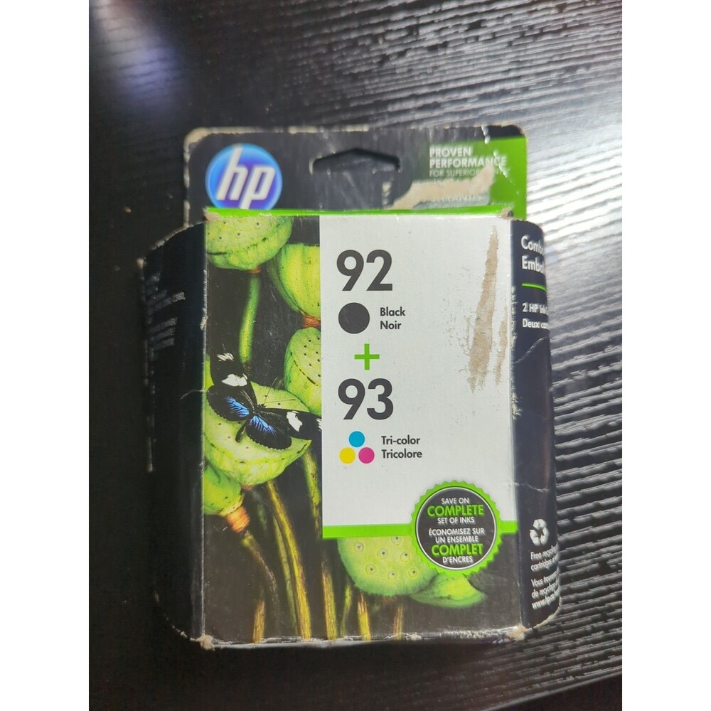 Genuine HP 92 Black + 93 Tri Color Combo Pack 07/19